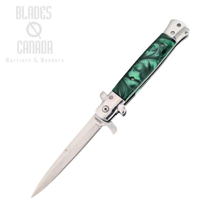 Frost Cutlery Italian Stiletto Milano ISM-001G Green - Assisted Opening
